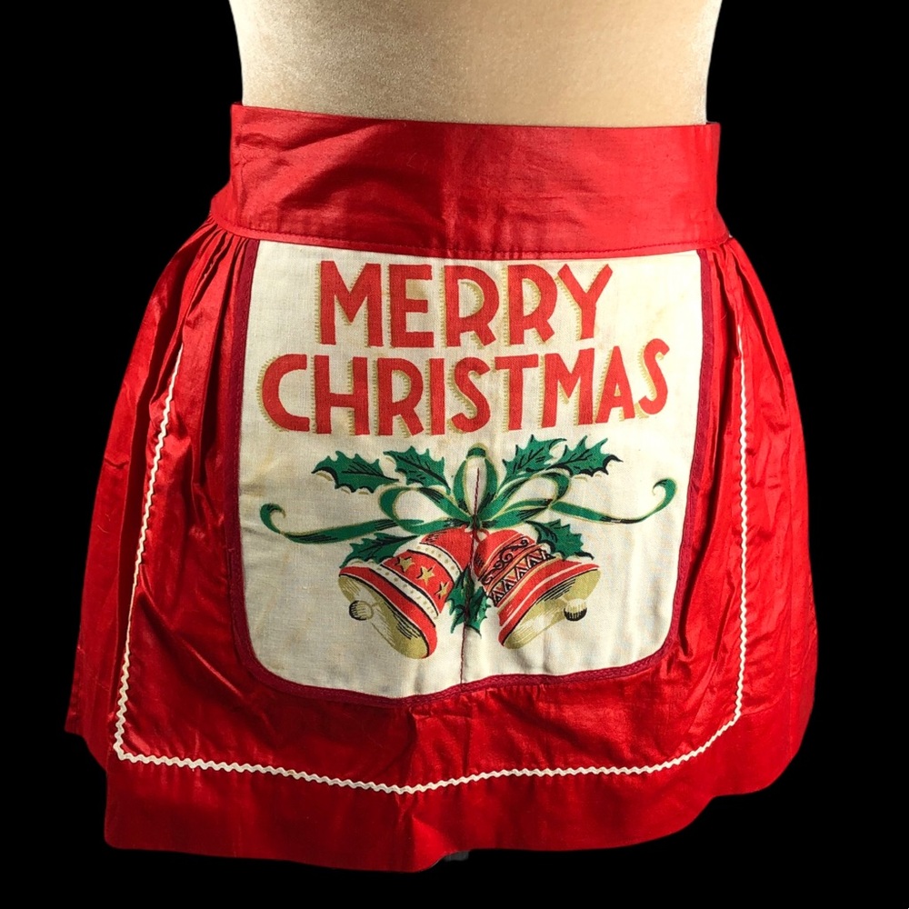 Vintage 1940’s postwar reversible Holiday apron, one size